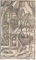 Tretmühle (aus: G. Agricola: Bergwerck Buch)