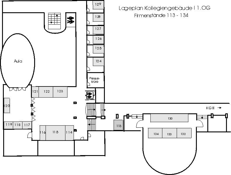 Plan des 1. OG im KG I