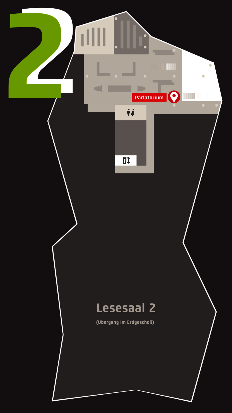 Übersichtsplan 2. Obergeschoss mit Navi-Station im Parlatorium