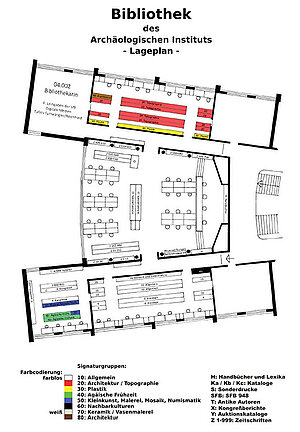 Lageplan der Bibliothek der Klassischen Archäologie