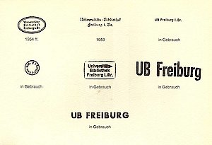 Stempel der Universitätsbibliothek Freiburg (Forsts.))
