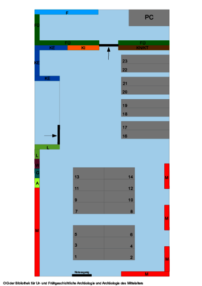 OG der Bibliothek für Ur- und Frühgeschichtliche Archäologie und Archäologie des Mittelalters