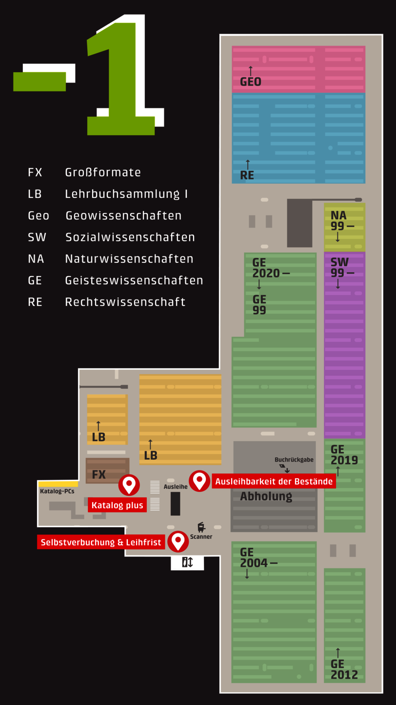 Übersichtsplan Untergeschoss mit Navi-Stationen